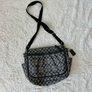 Coach black & gray diaper bag. Good condition. Small marks on the back.